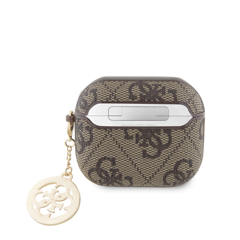 Guess 4G Script PC/PU Charm Puzdro pre AirPods 3 Brown