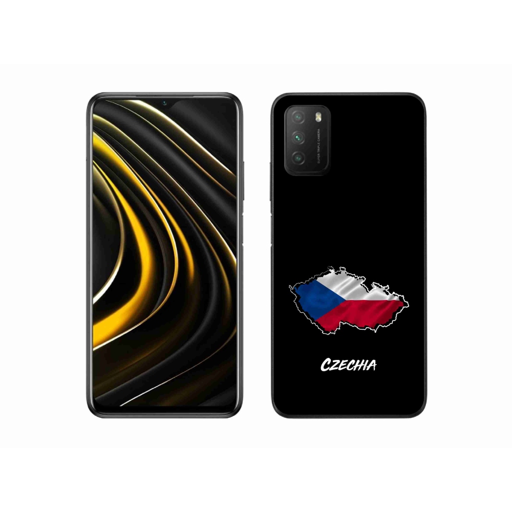 Gélový kryt mmCase na Xiaomi Poco M3 - Czechia čierne pozadie