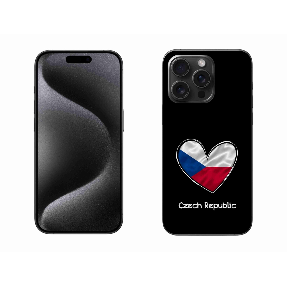 Gélový kryt mmCase na iPhone 15 Pro Max - vlajka srdca čierne pozadie