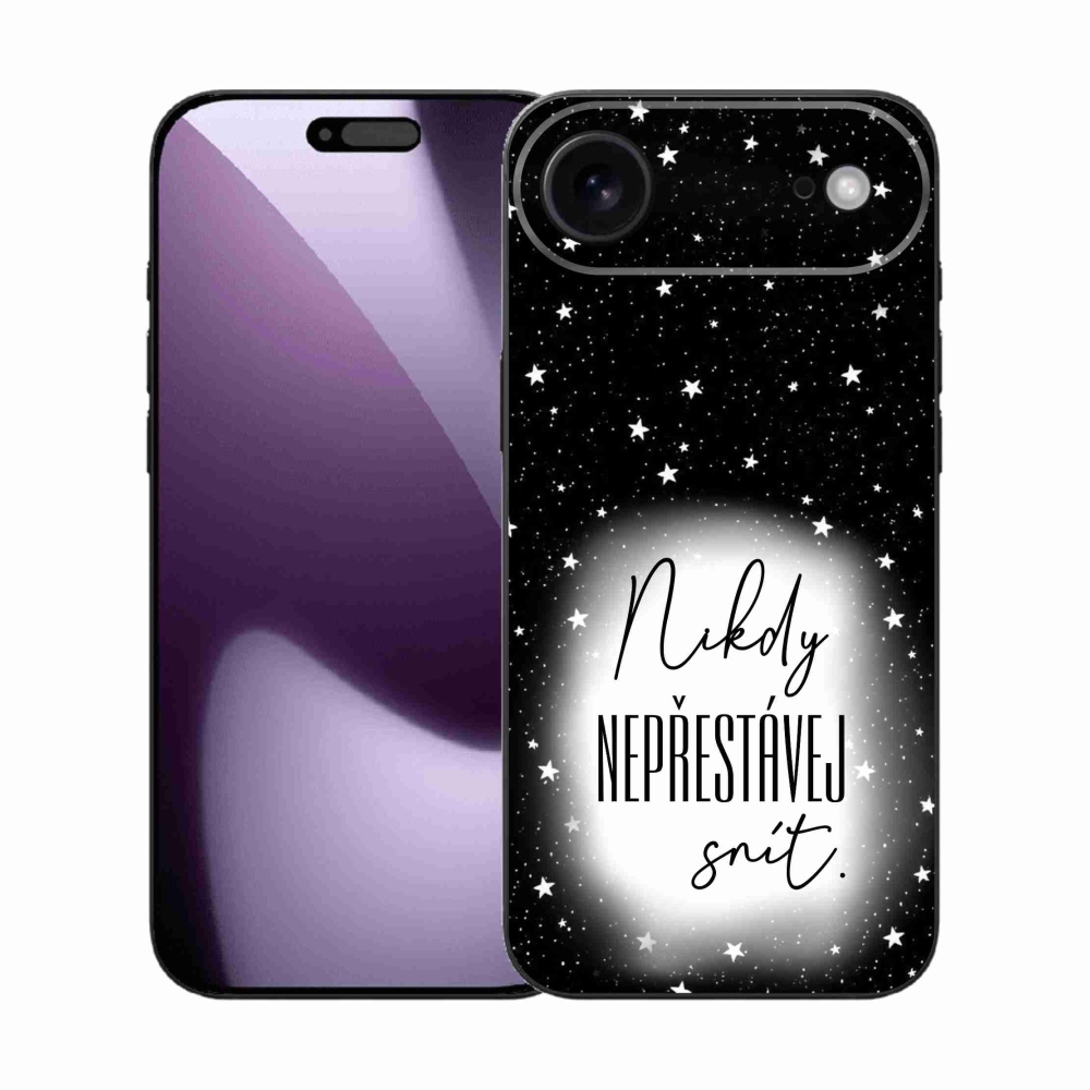 Gélový kryt mmCase na iPhone 17 Air - citát 1 bieločierne pozadie