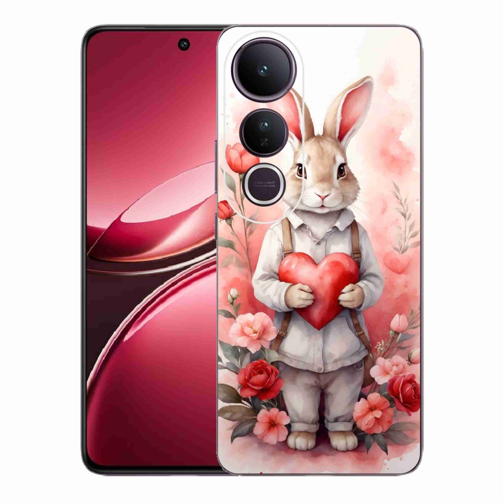 Gélový kryt mmCase na Vivo V50 Lite 4G/5G - zajac so srdiečkom