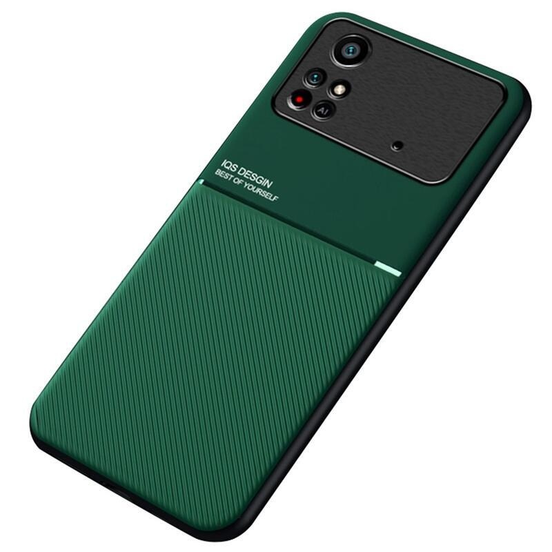 Sheet odolný gélový obal s PU kožou na mobil Xiaomi Poco M4 Pro 4G - zelený