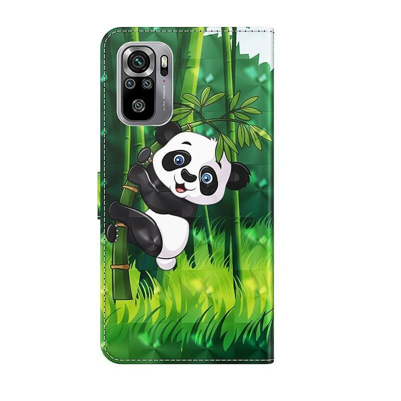 Print peněženkové puzdro na mobil Xiaomi Redmi Note 10 4G/Redmi Note 10S/Poco M5s - panda na bambuse