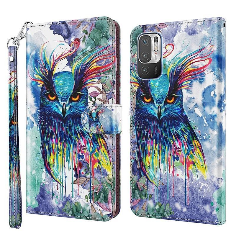 Print peněženkové puzdro na mobil Xiaomi Redmi Note 10 5G / Poco M3 Pro 4G / 5G - farebná sova