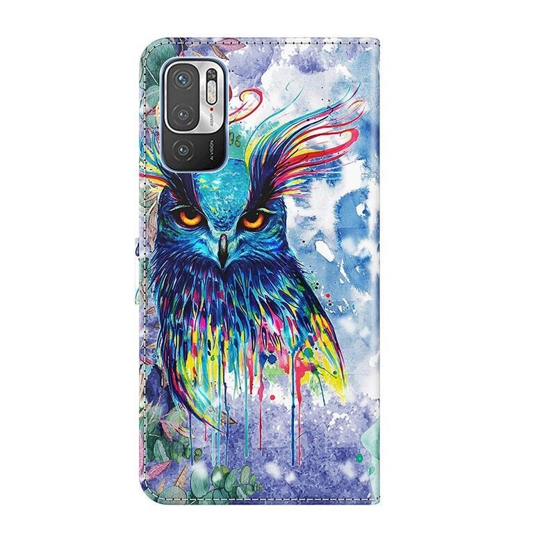 Print peněženkové puzdro na mobil Xiaomi Redmi Note 10 5G / Poco M3 Pro 4G / 5G - farebná sova