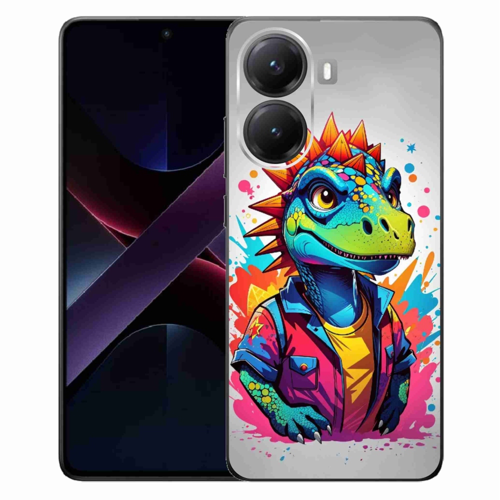 Gélový kryt mmCase na Xiaomi Poco X7 Pro 5G - farebný dinosaurus