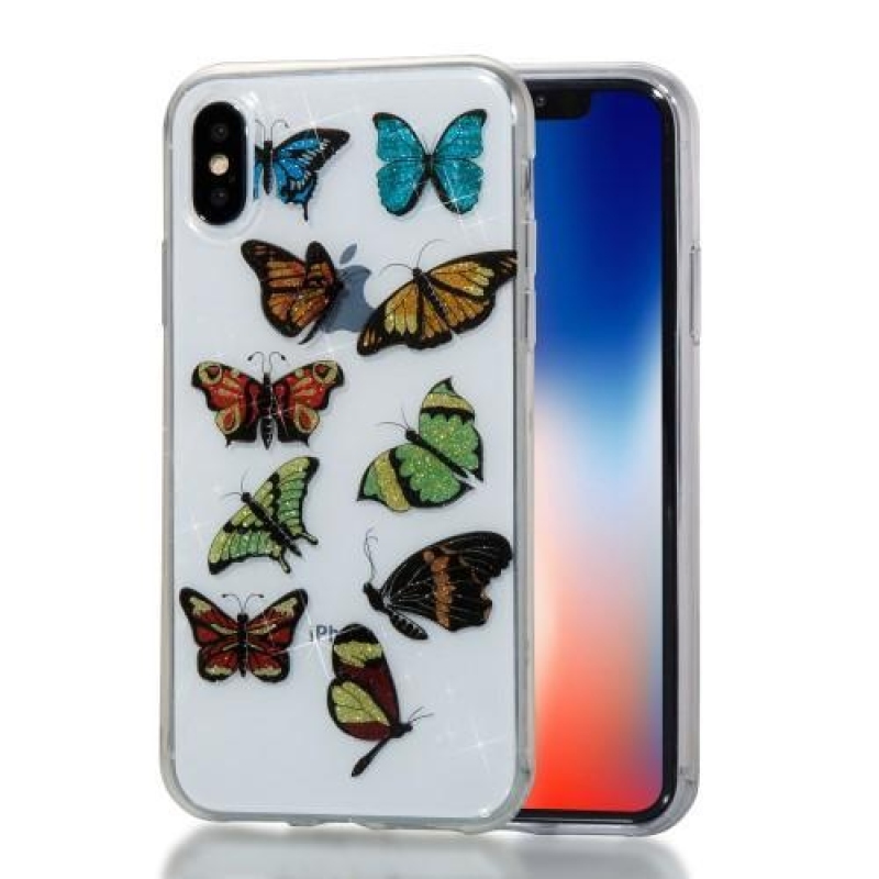 Shine gélový obal na iPhone X - motýlie rej