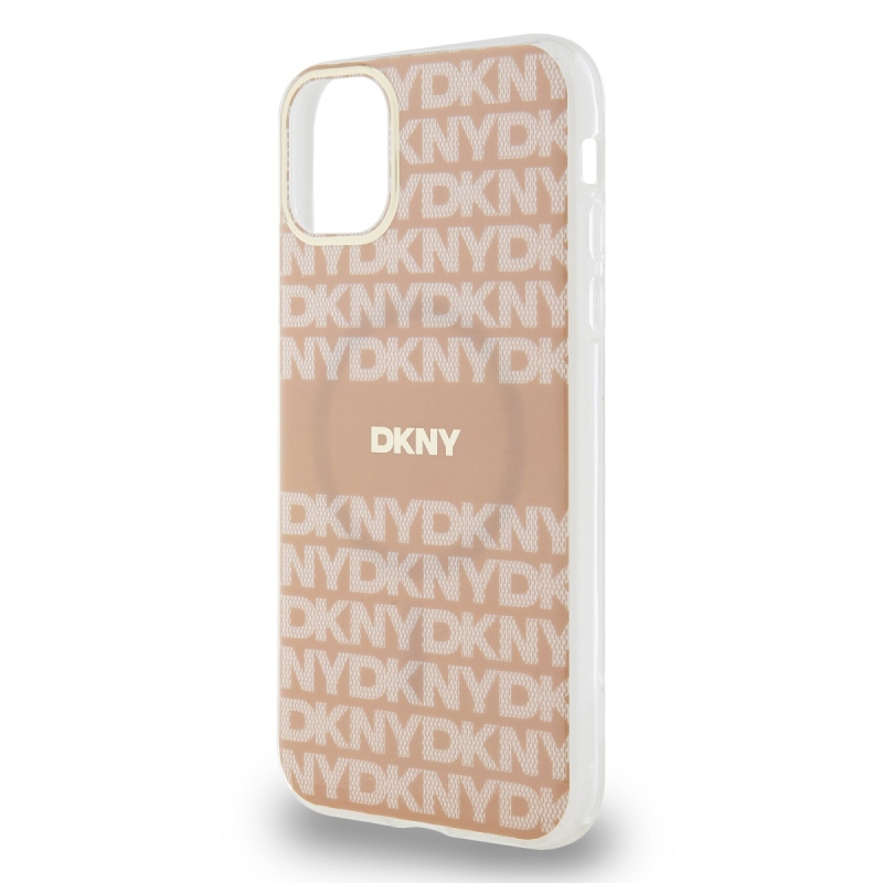 DKNY PC/TPU Repeat Pattern Tonal Stripe Magsafe Zadný Kryt pre iPhone 11 Pink