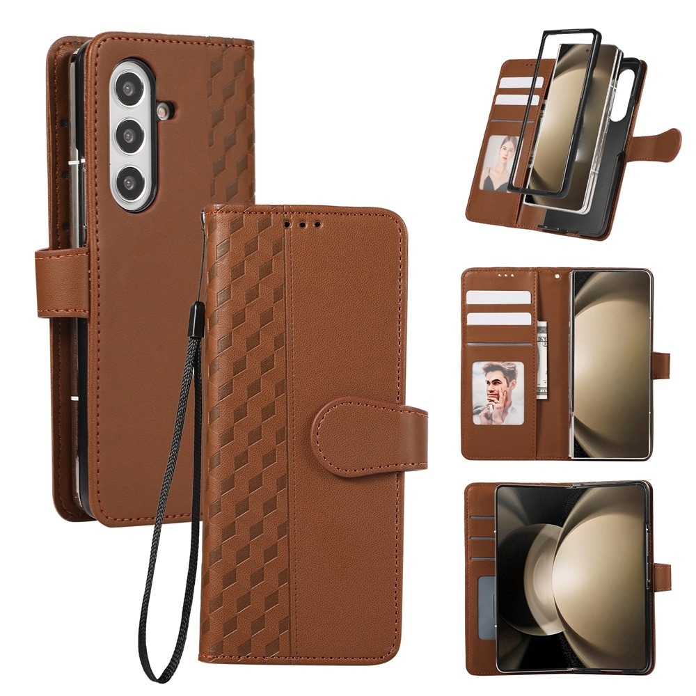 Gridy knižkové púzdro na Samsung Galaxy Z Fold7 5G - hnedé