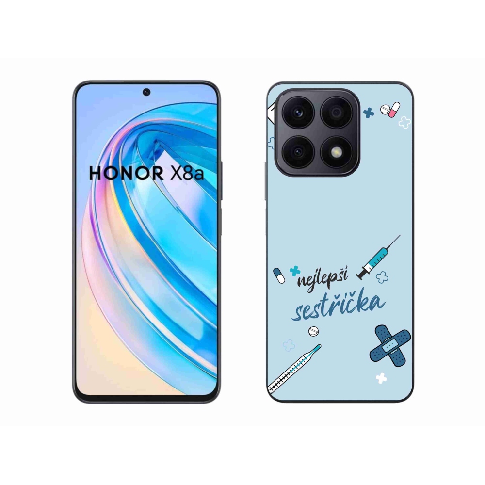 Gélový kryt mmCase na Honor X8a - najlepšia sestrička modré pozadie