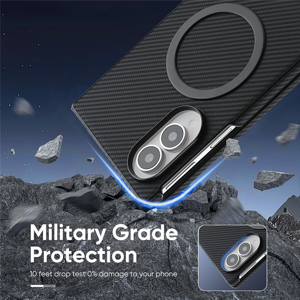 Side kryt s MagSafe a potiahnutý umelou kožou na Samsung Galaxy Z Fold8 5G - čierny