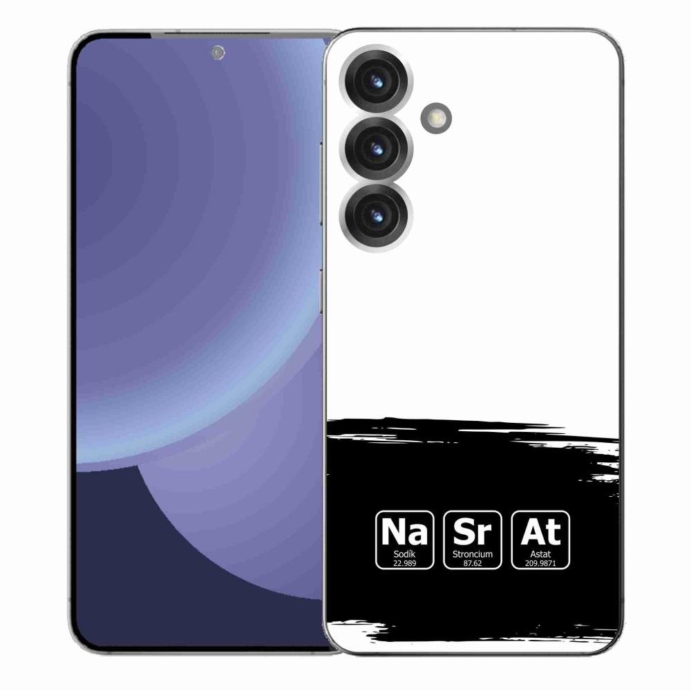 Gélový kryt mmCase na Samsung Galaxy S25+ - chemické prvky čiernobiele pozadie
