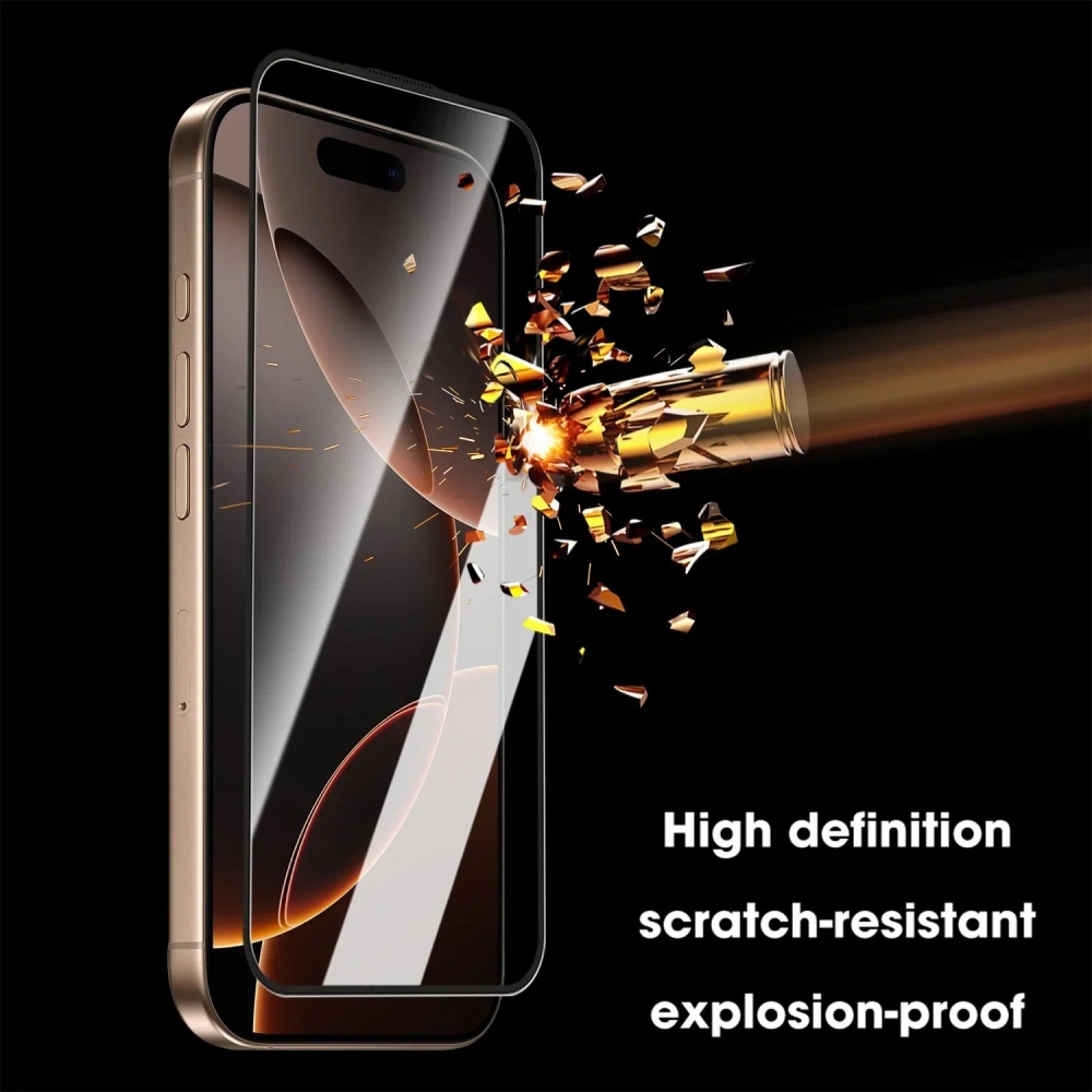Silk celoplošné tvrdené sklo na mobil iPhone 18 Pro/17 Pro s aplikačným rámčekom