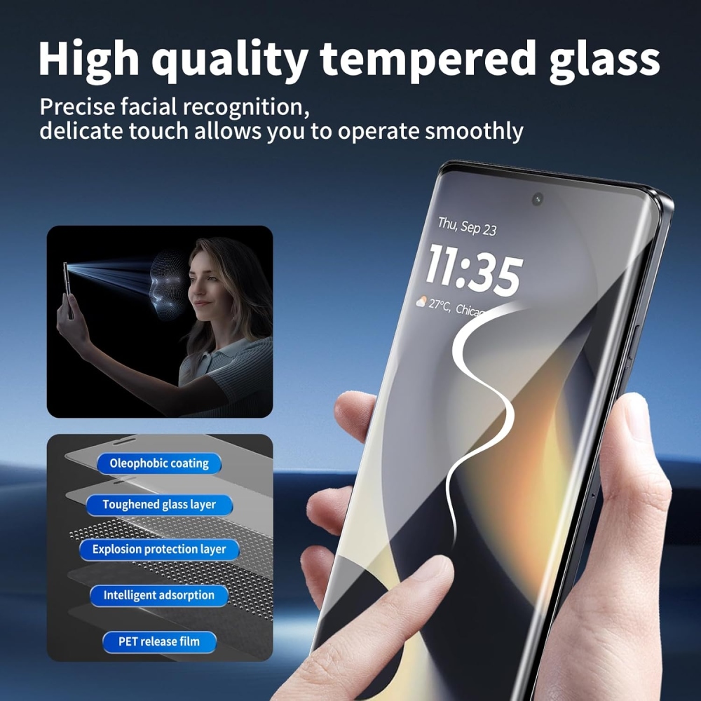Silk celoplošné tvrdené sklo na mobil Motorola Edge 70 Pro 5G