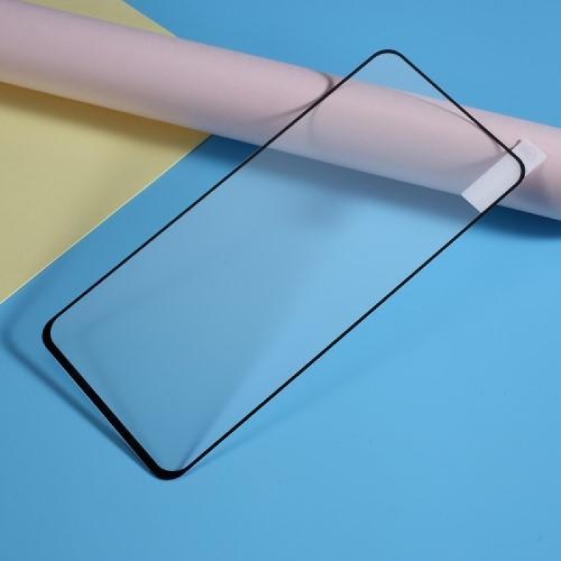 Silk celoplošné tvrdené sklo na mobil Samsung Galaxy A80 / A90 - čierny lem