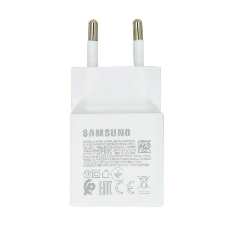 EP-T1510EWE Samsung USB-C 15W Cestovná nabíjačka White (OOB Bulk)