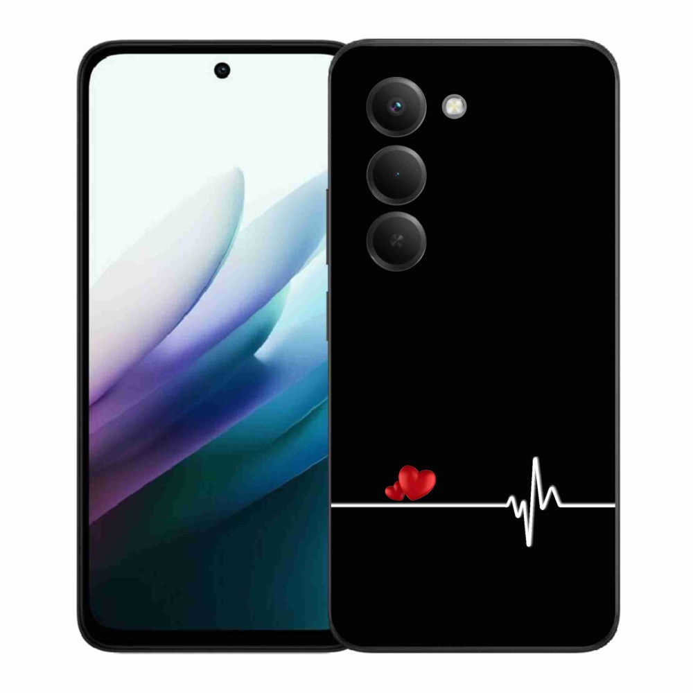 Gélový kryt mmCase na Xiaomi Redmi 15 4G/5G (171mm) - srdce a tep čierne pozadie