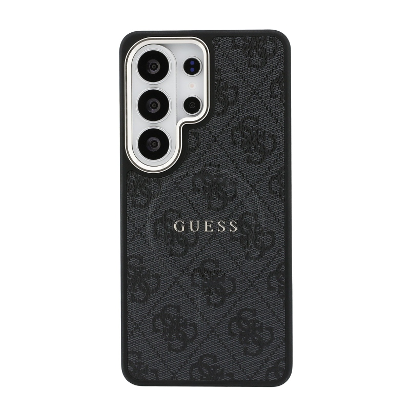 Guess PU kožený zadný kryt 4G Gold Frame Magnetic pre Samsung Galaxy S26 Ultra Black