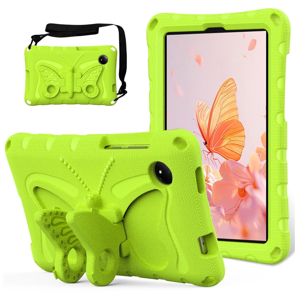 Kids Butterfly EVA odolné púzdro s popruhom na tablet Xiaomi Redmi Pad SE 8.7 - zelené