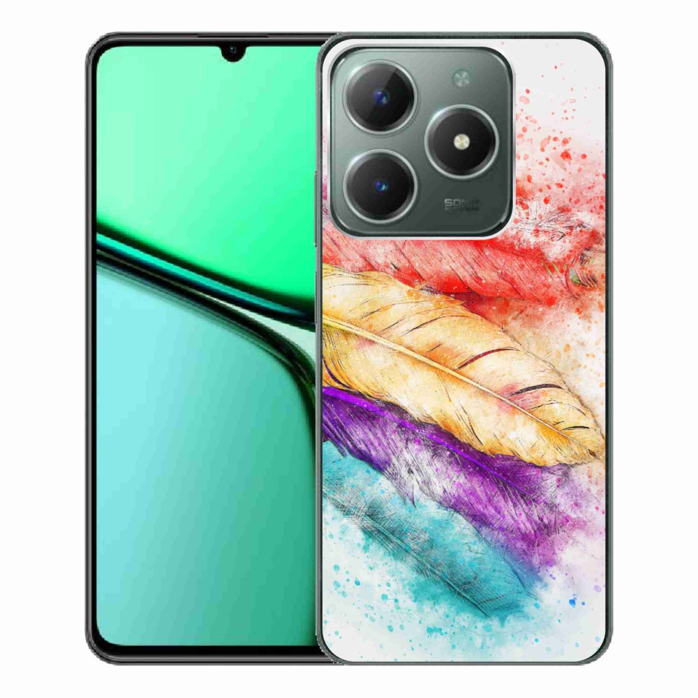 Gélový kryt mmCase na Realme C61 - farebné perie