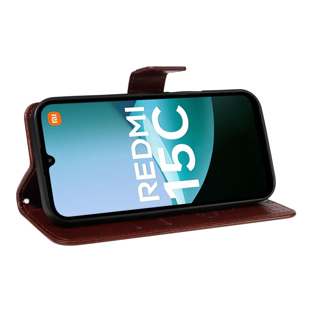Trees knižkové púzdro na Xiaomi Redmi 15C 4G/5G (173mm) - hnedé
