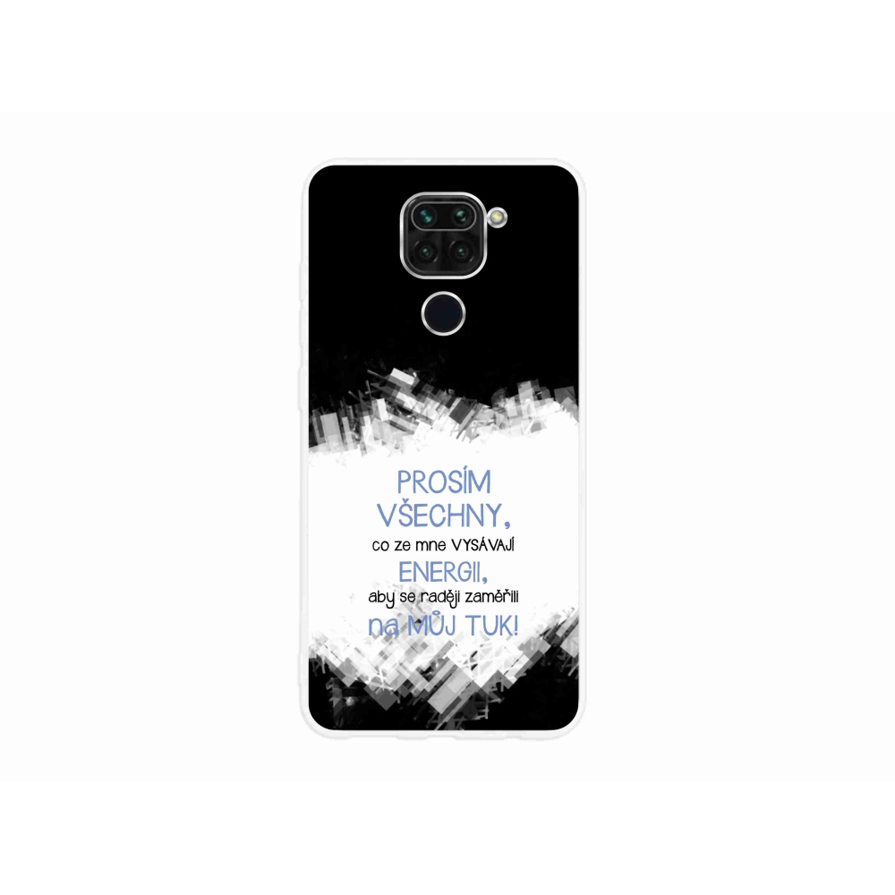 Gélový kryt mmCase na Xiaomi Redmi Note 9 - vtipný text 1 modrý