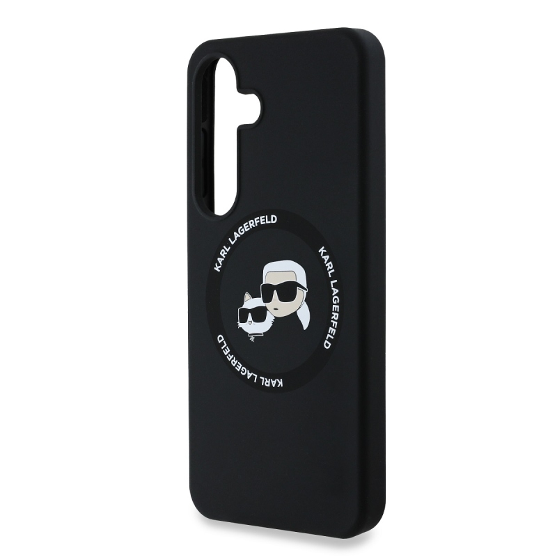 Karl Lagerfeld Liquid Silicone K&CH Heads MagSafe Zadný Kryt pre Samsung Galaxy S25+ Black