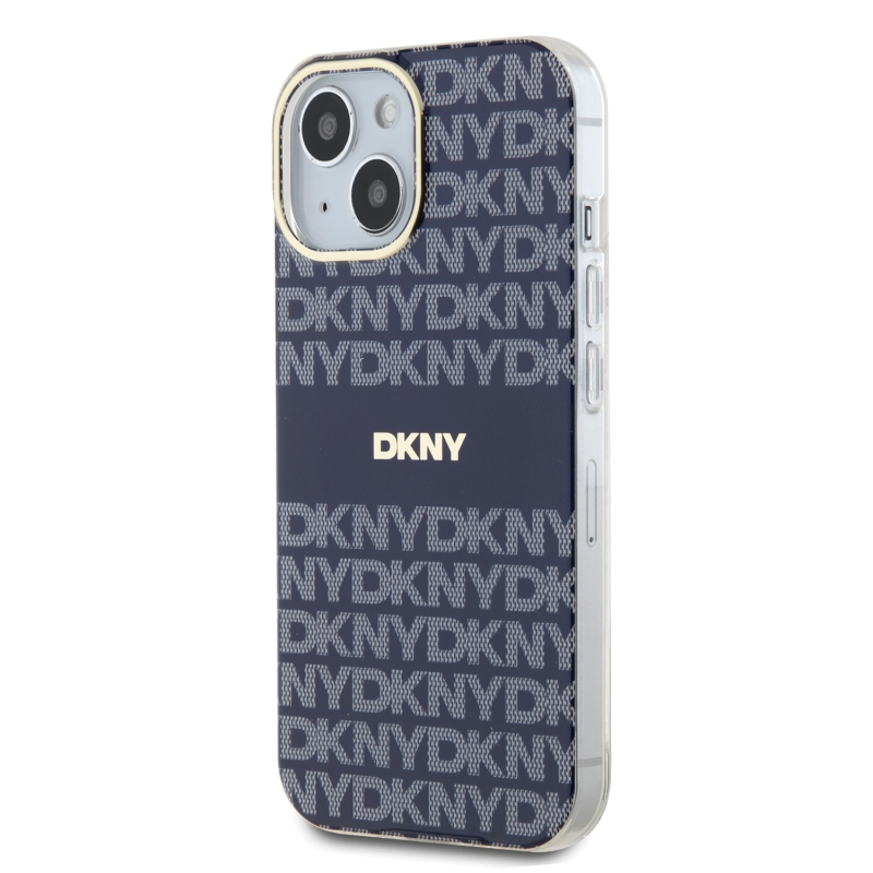 DKNY PC/TPU Repeat Pattern Tonal Stripe Magsafe Zadný Kryt pre iPhone 13 Blue