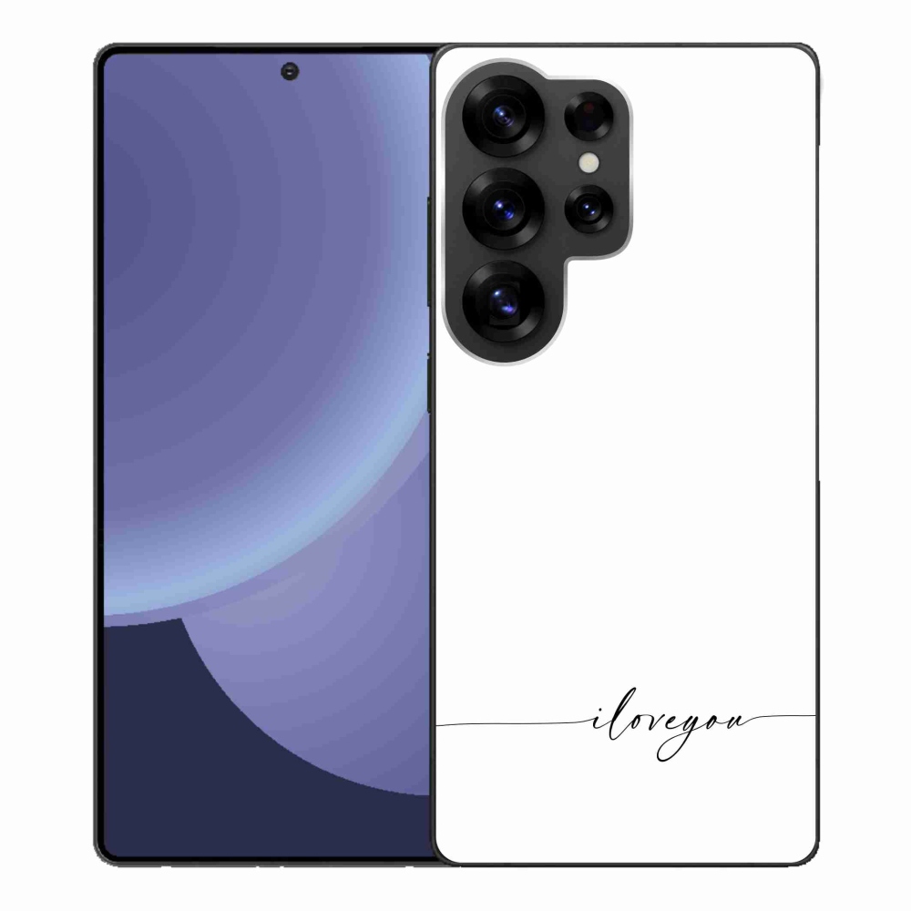 Gélový kryt mmCase na Samsung Galaxy S25 Ultra - I love you biele pozadie