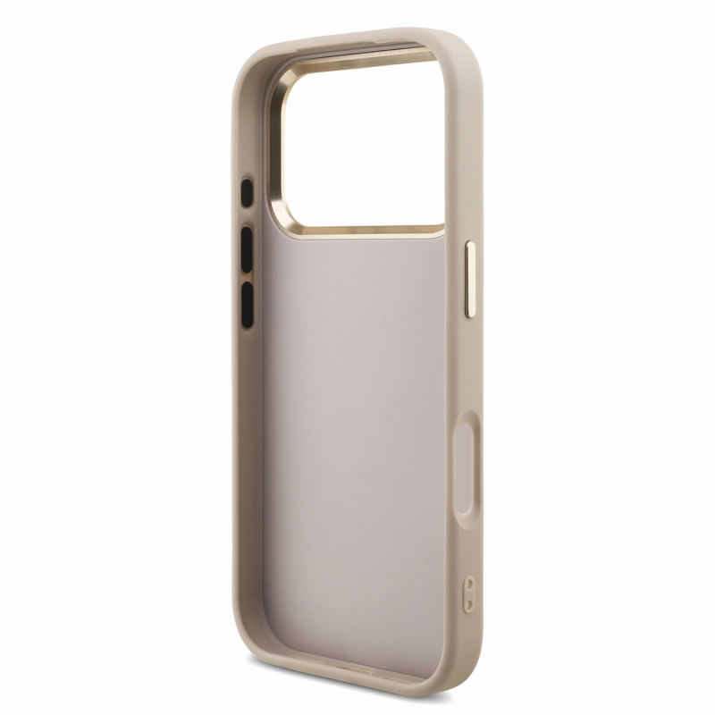 Guess PU 4G Metal Logo Strap – zadný kryt pre iPhone 18 Pro, ružový