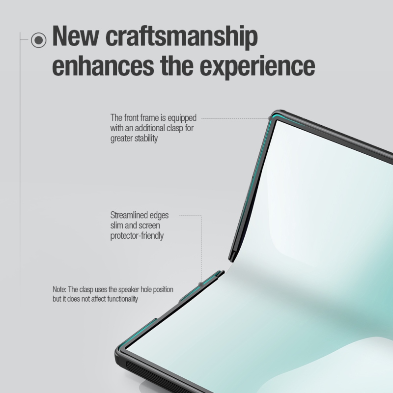 Nillkin Super Frosted FOLD Magnetic Pen Slot – zadný kryt pre Samsung Galaxy Z Fold 8 Ultra, priehľadný, čierny