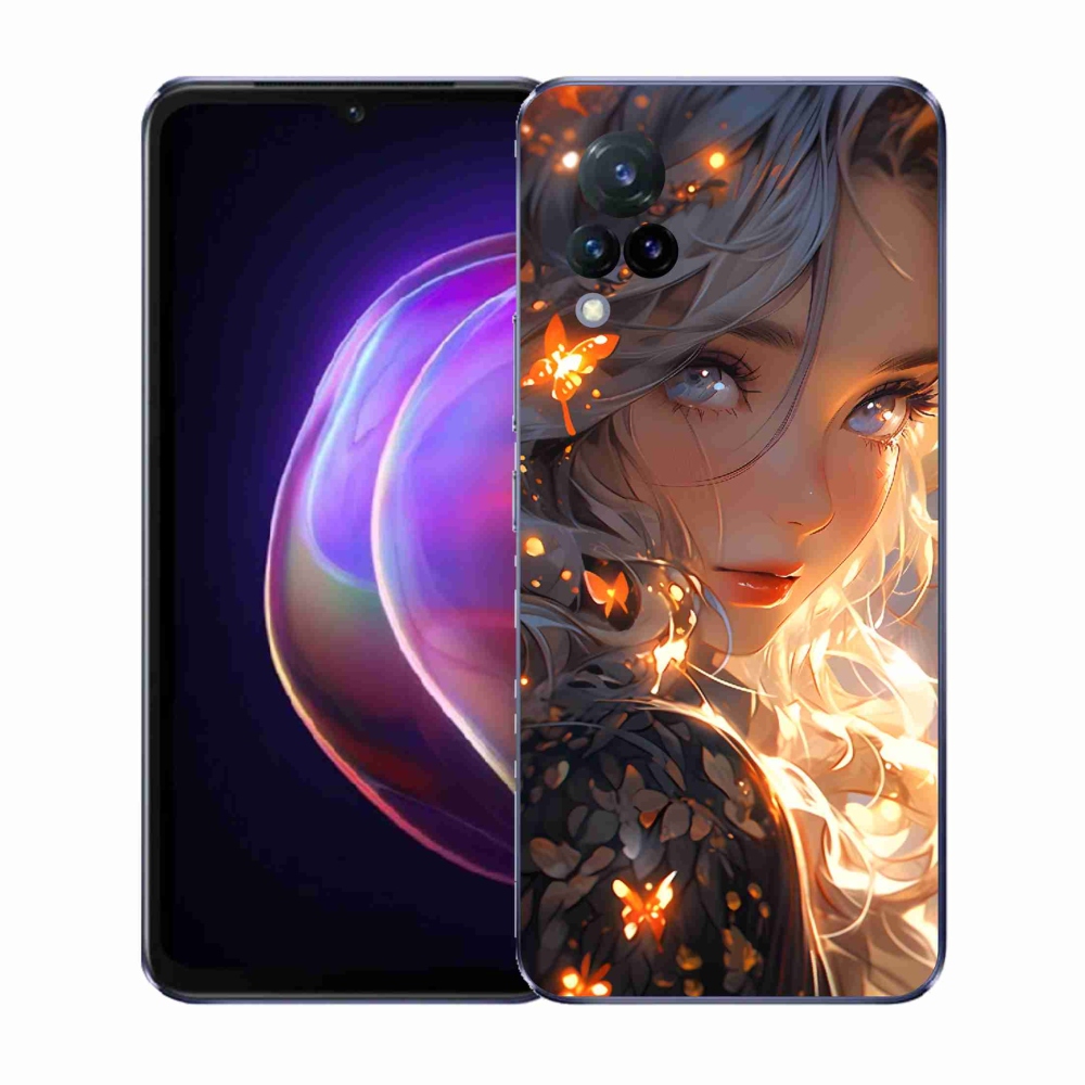 Gélový kryt mmCase na Vivo V21 4G/5G - dievča a motýle