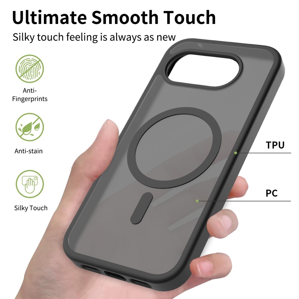 Skin gélový obal s pevným chrbtom a podporou MagSafe na Google Pixel 10a - čierny