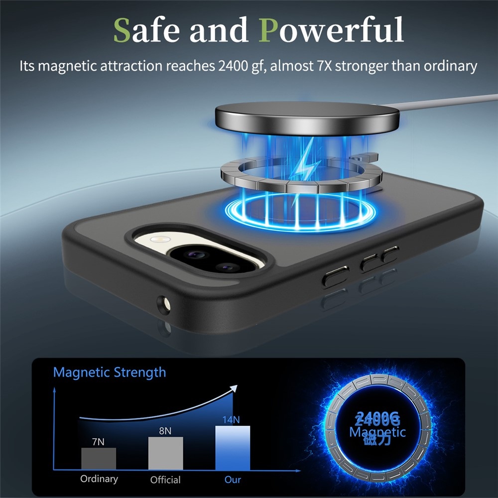 Skin gélový obal s pevným chrbtom a podporou MagSafe na Google Pixel 10a - čierny