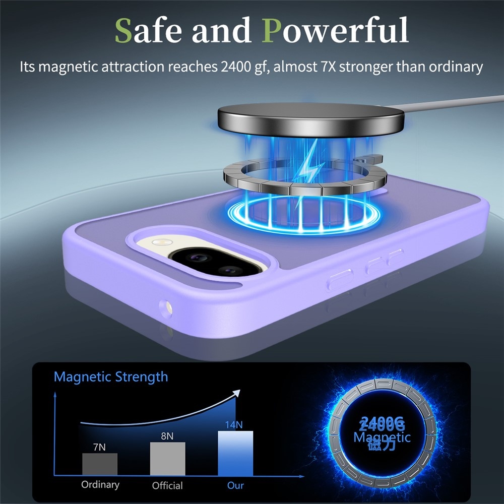 Skin gélový obal s pevným chrbtom a podporou MagSafe na Google Pixel 10a - fialový