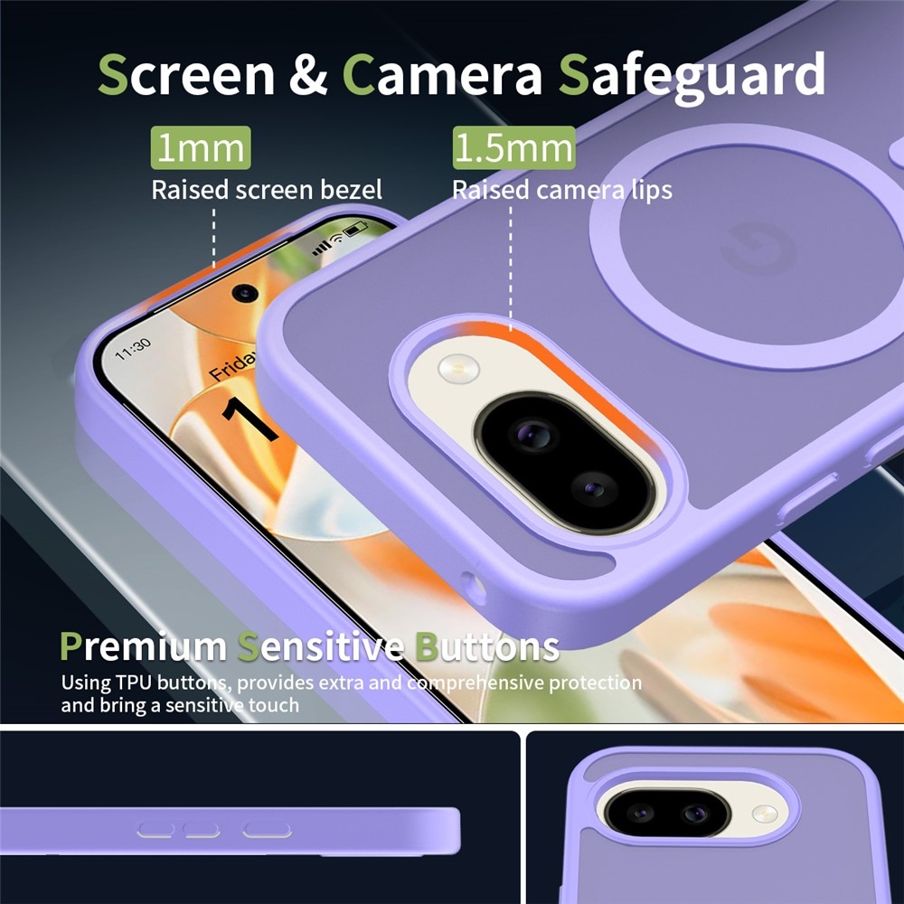 Skin gélový obal s pevným chrbtom a podporou MagSafe na Google Pixel 10a - fialový