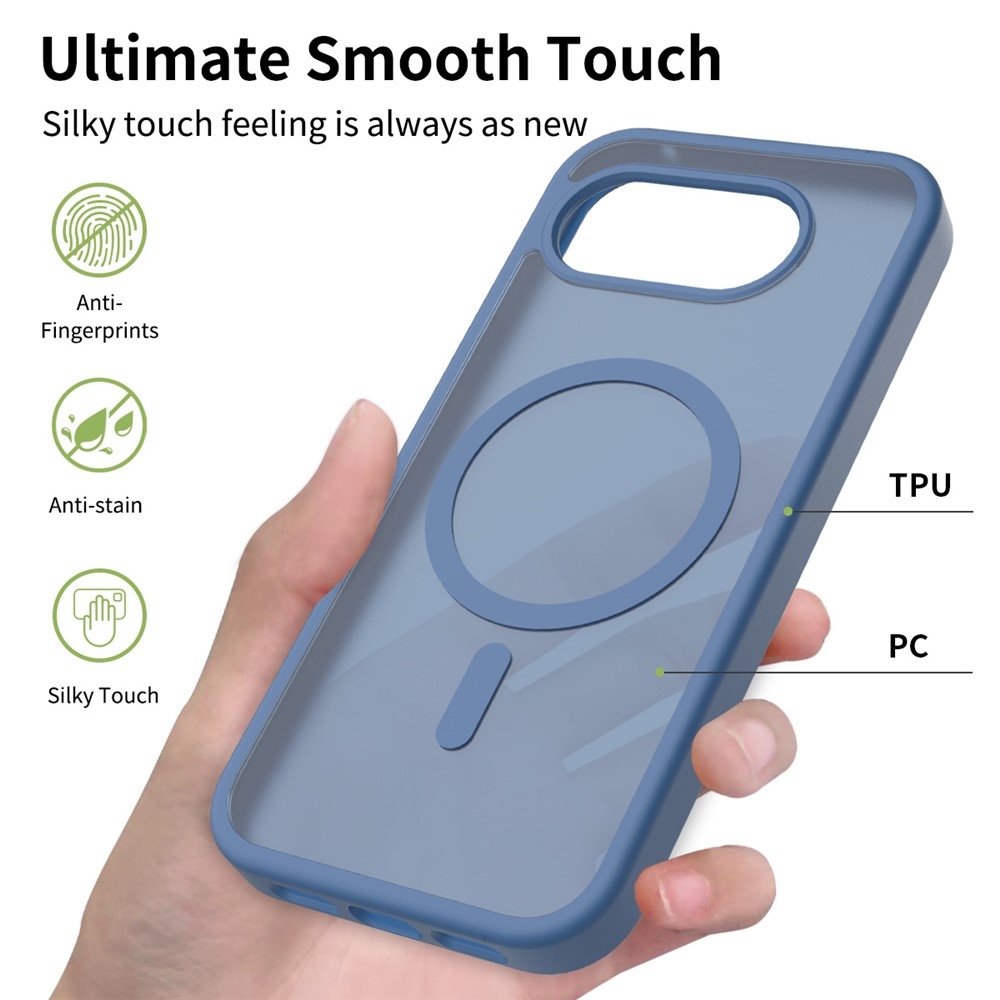 Skin gélový obal s pevným chrbtom a podporou MagSafe na Google Pixel 10a - modrý