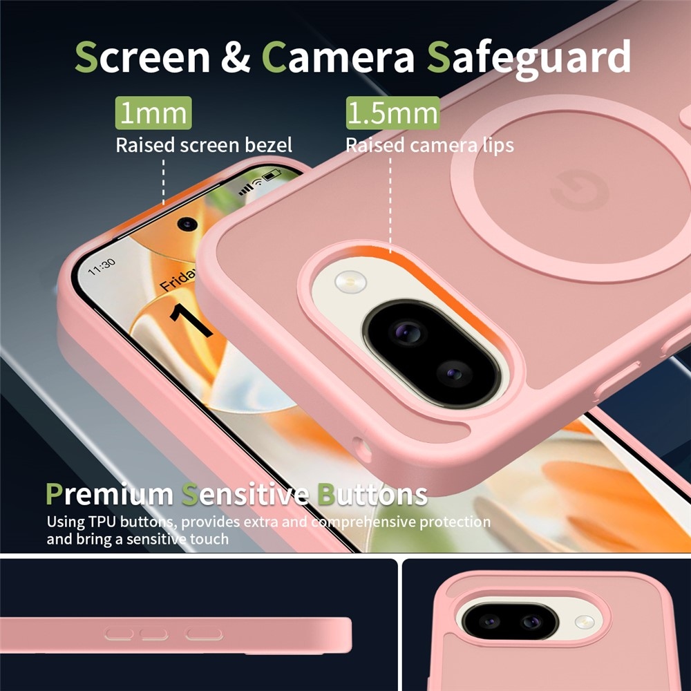 Skin gélový obal s pevným chrbtom a podporou MagSafe na Google Pixel 10a - ružový