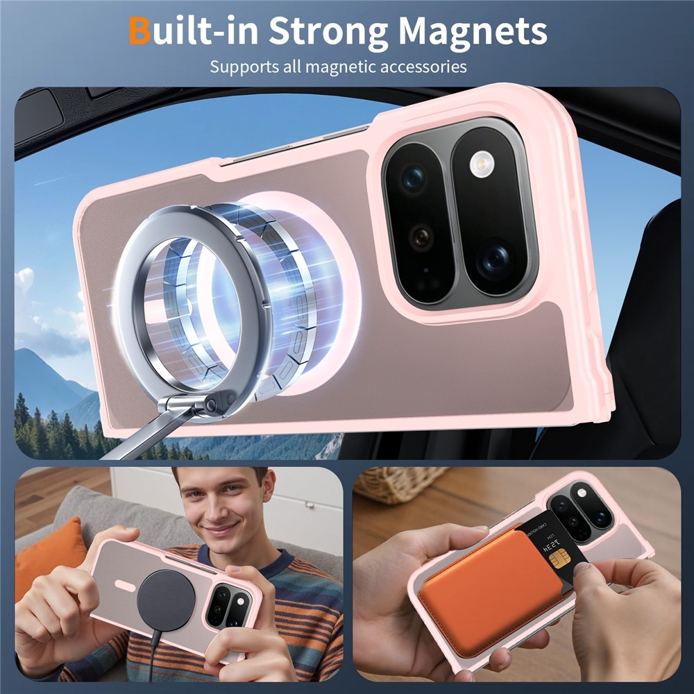 Skin gélový obal s pevným chrbtom a podporou MagSafe na Google Pixel 11 Pro Fold - ružový