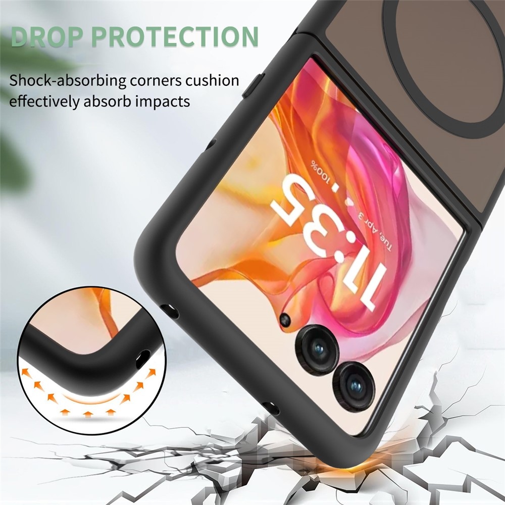 Skin gélový obal s pevným chrbtom a podporou MagSafe na Motorola Razr 60 Ultra 5G - čierny