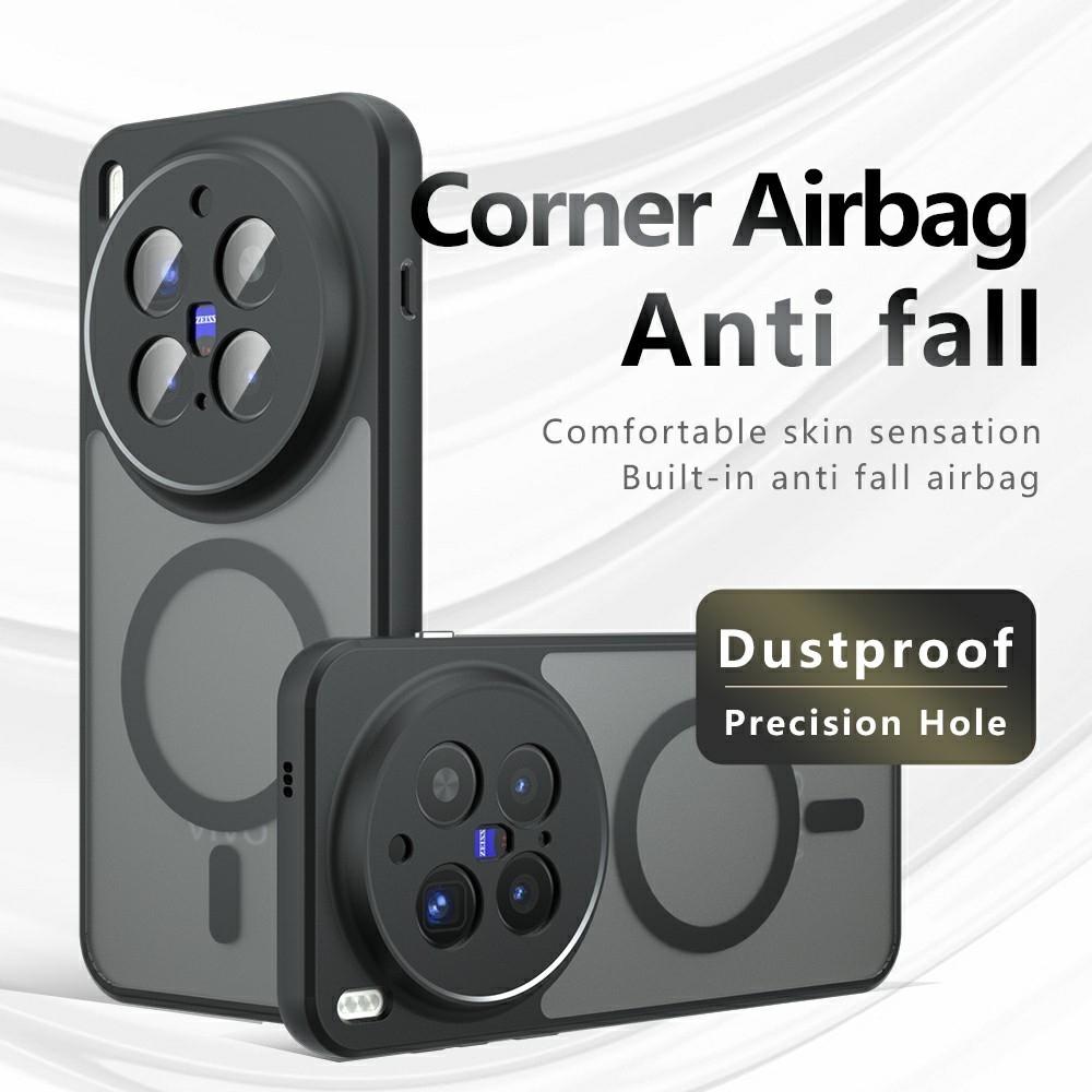 Skin gélový obal s pevným chrbtom a podporou MagSafe na Vivo X300 Pro 5G - čierny