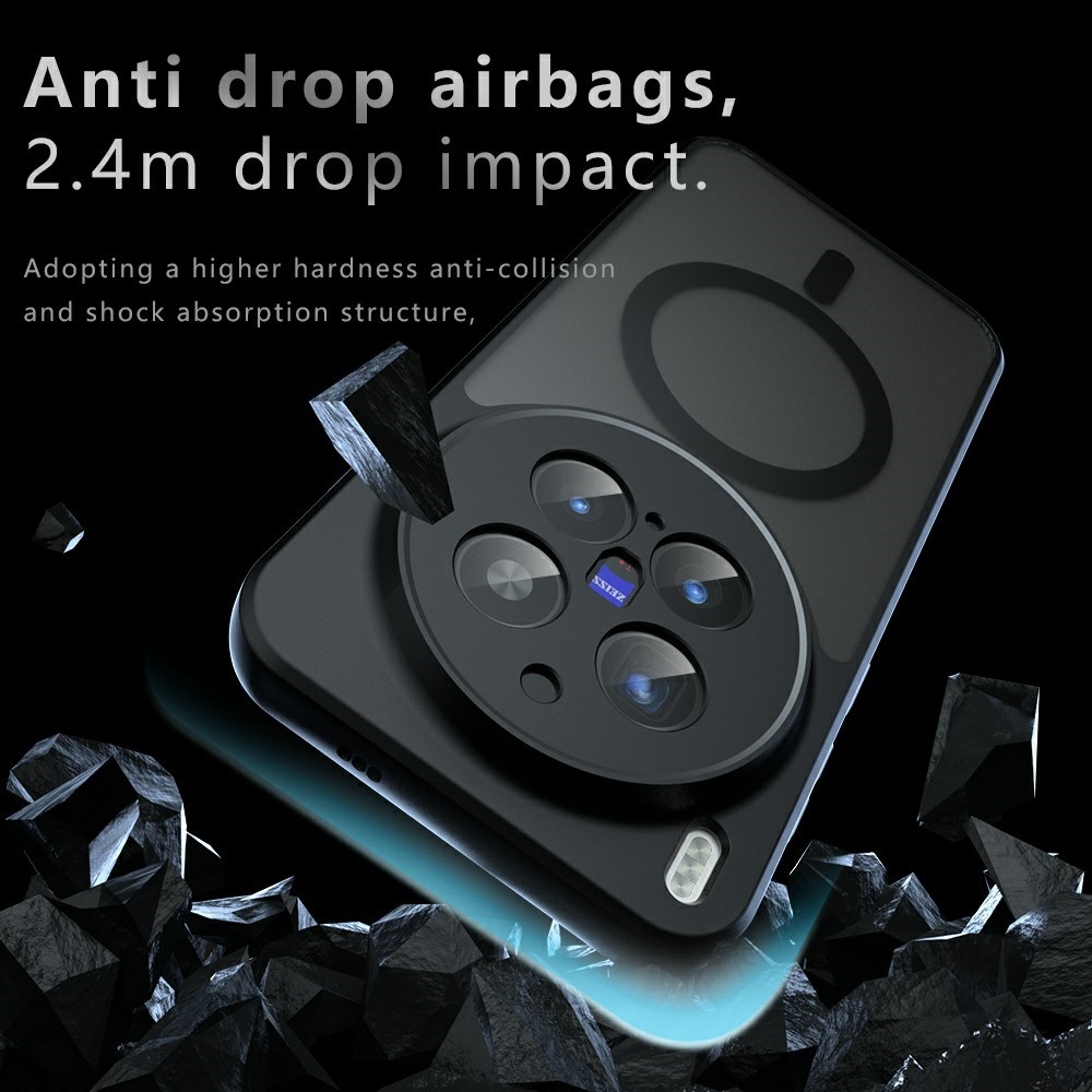 Skin gélový obal s pevným chrbtom a podporou MagSafe na Vivo X300 Pro 5G - čierny