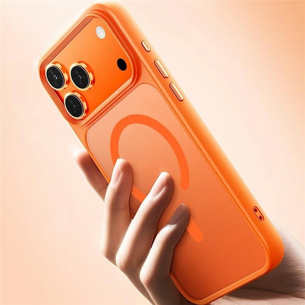 Skinny gélový obal s pevným chrbtom a MagSafe na iPhone 18 Pro Max/17 Pro Max - oranžový