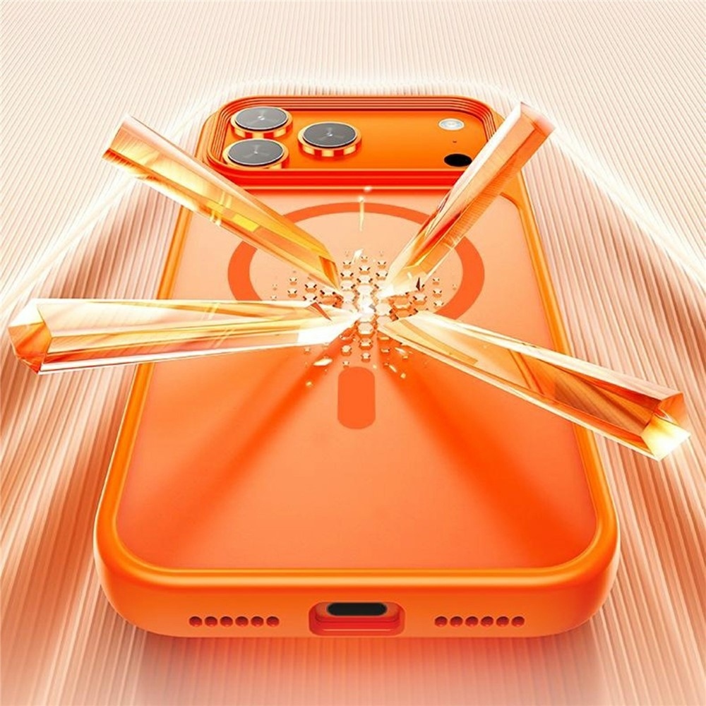 Skinny gélový obal s pevným chrbtom a MagSafe na iPhone 18 Pro Max/17 Pro Max - oranžový