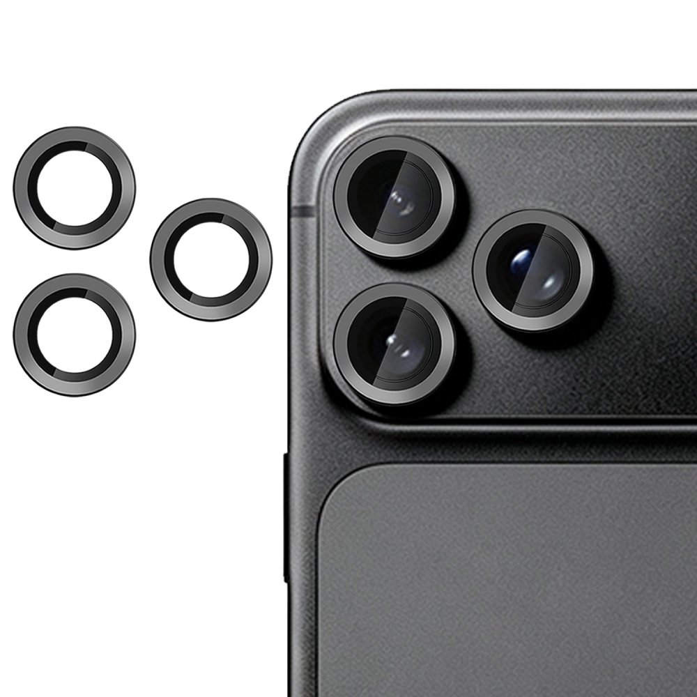 Sklo šošovky fotoaparátu na iPhone 18 Pro Max/18 Pro (samostatné sklá) - čierne