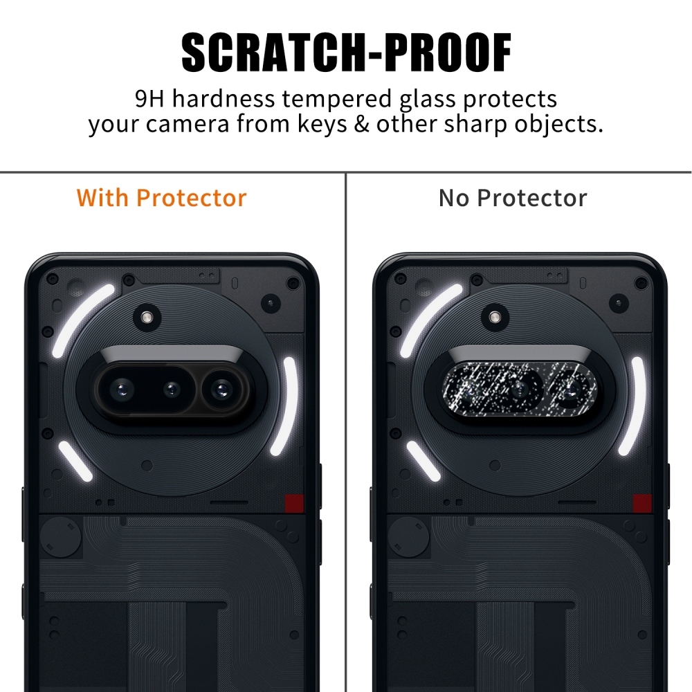 Sklo šošovky fotoaparátu na mobil Nothing Phone (3a) - čierne