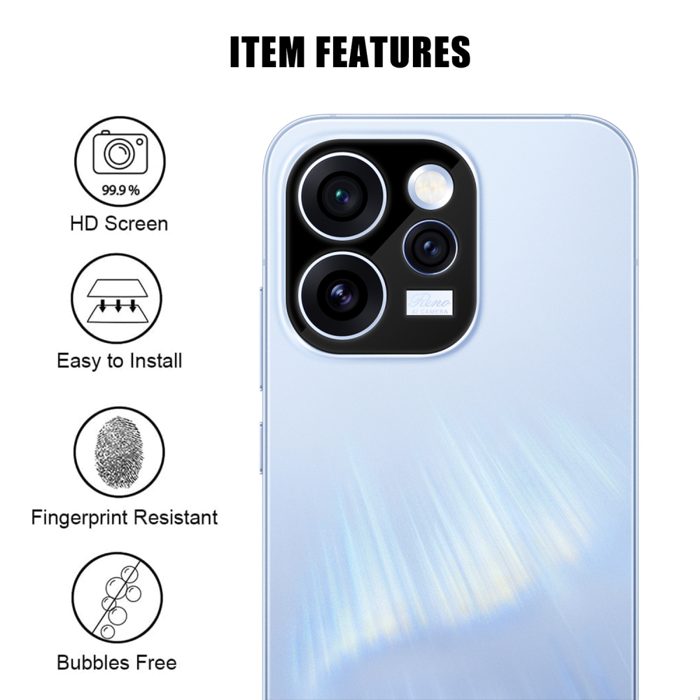 Sklo šošovky fotoaparátu na mobil Oppo Reno 15 Pro 5G - čierne