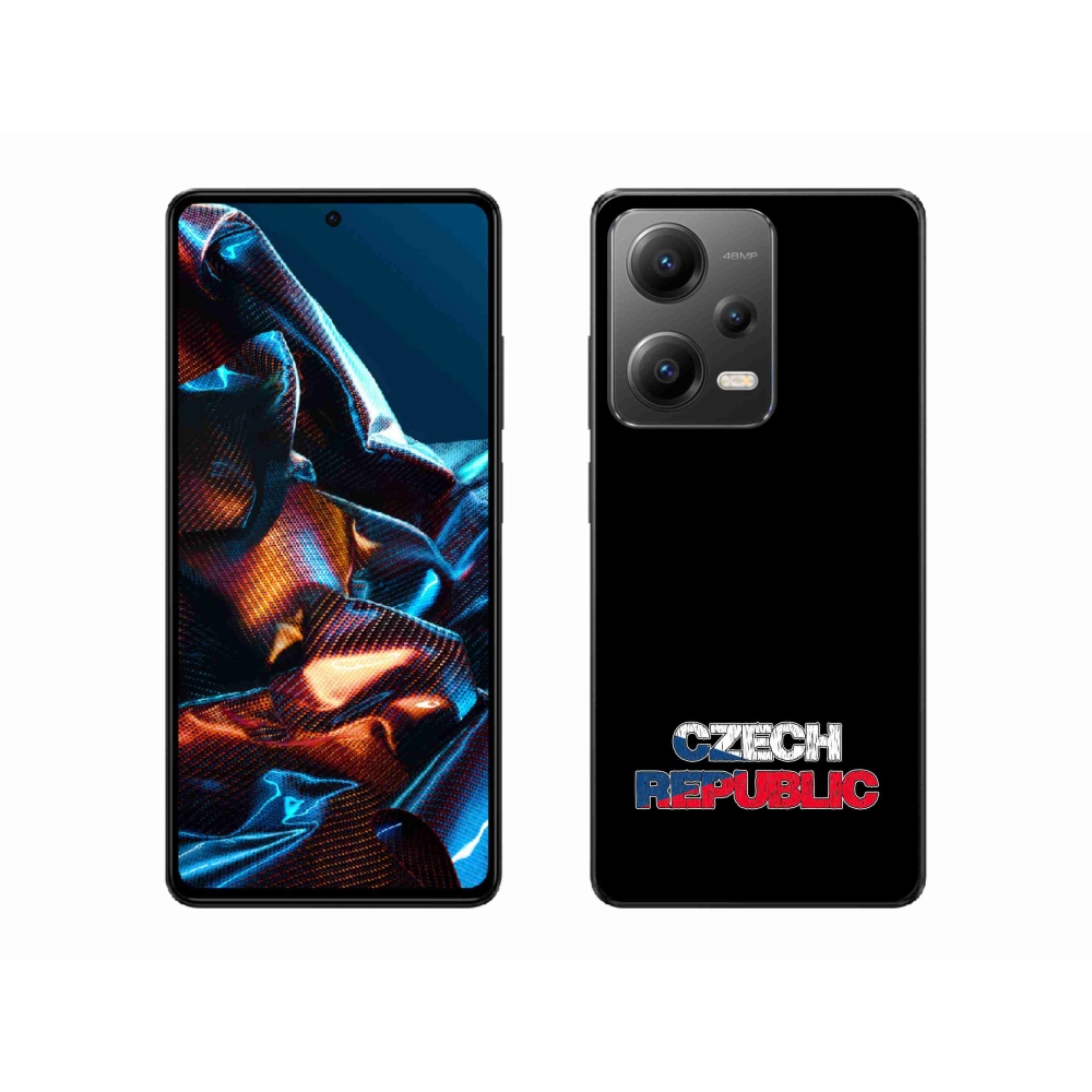 Gélový kryt mmCase na Xiaomi Redmi Note 12 Pro 5G - Czech Republic čierne pozadie