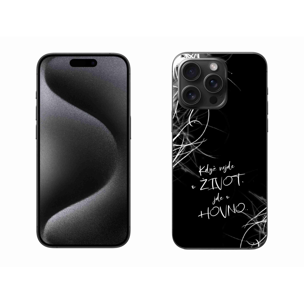 Gélový kryt mmCase na iPhone 15 Pro Max - vtipný text 16 čierne pozadie