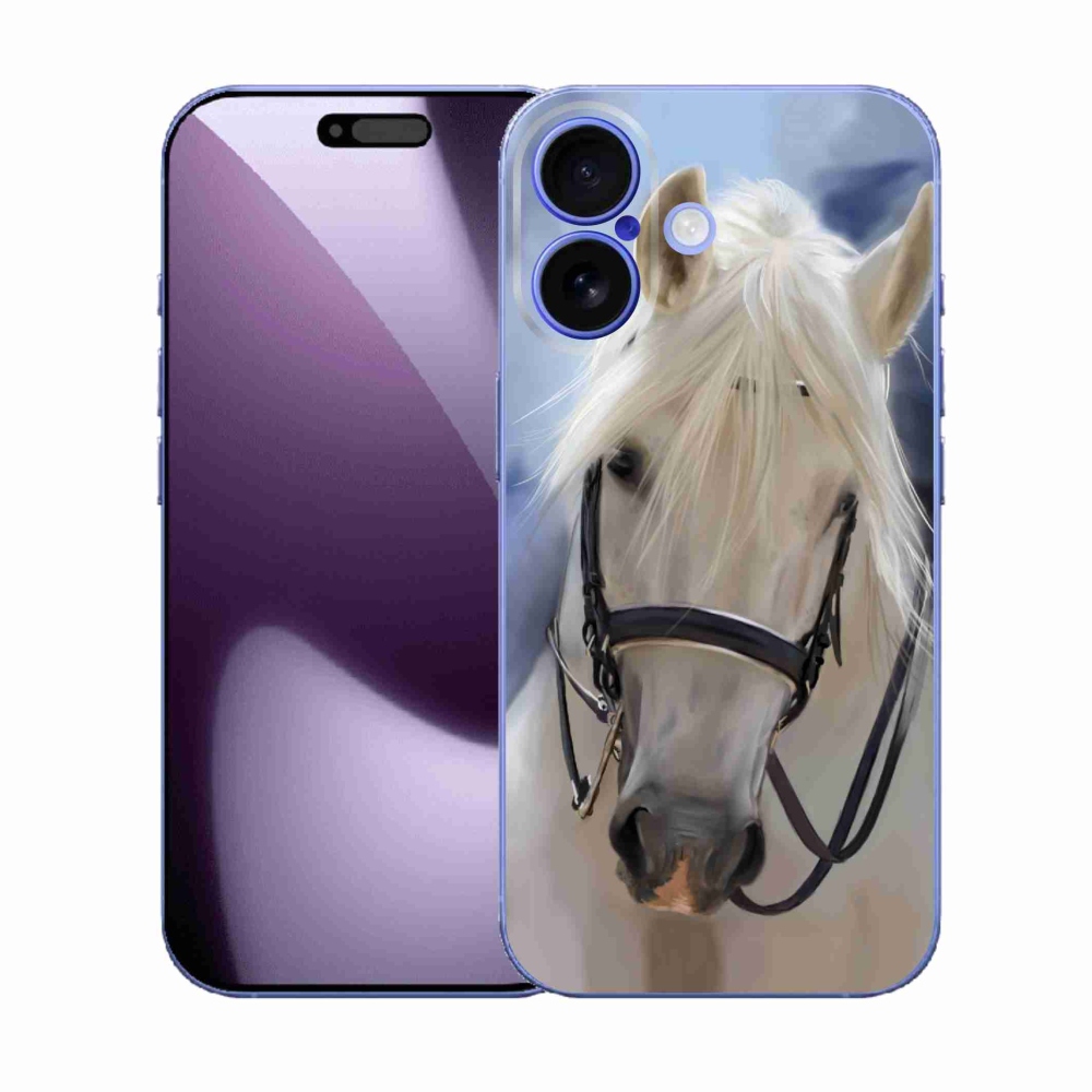 Gélový kryt mmCase na iPhone 17 - biely kôň